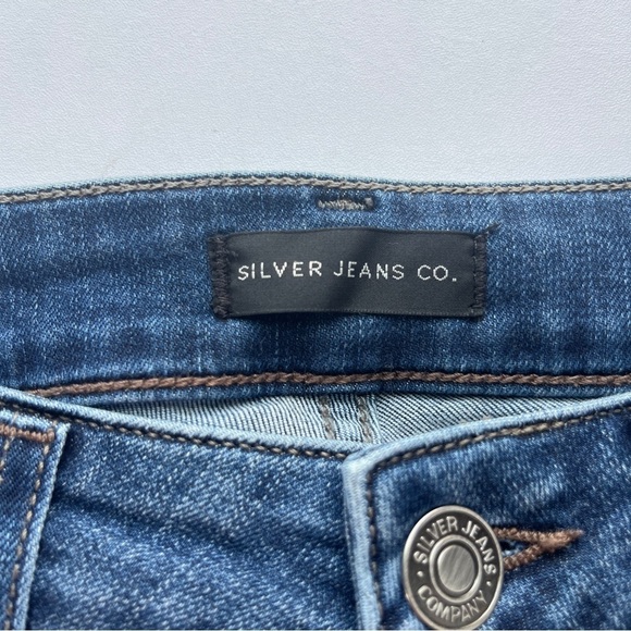 Silver Jeans Co. Elysa Capris Mid Rise Luxe Stretch Dark Wash XS Small 26 - Picture 5 of 8